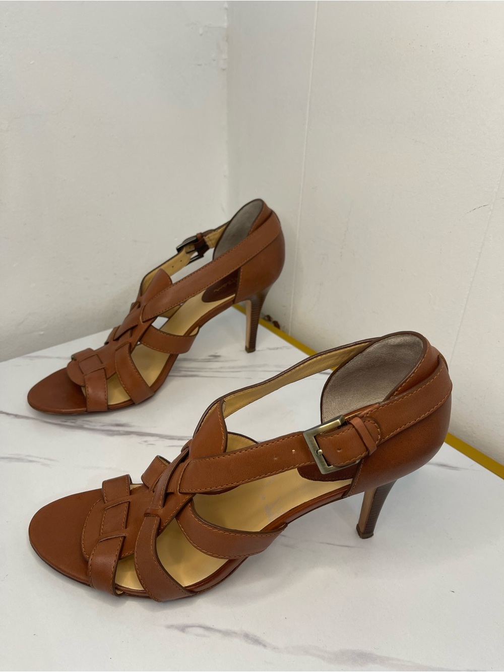 Cole Haan Brown Leather Strappy High Heel Sandals 11M